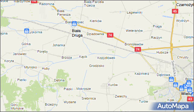 mapa Kopydłówek, Kopydłówek na mapie Targeo