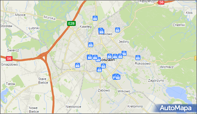 mapa Koszalina, Koszalin na mapie Targeo