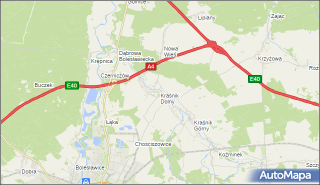 mapa Kraśnik Dolny, Kraśnik Dolny na mapie Targeo