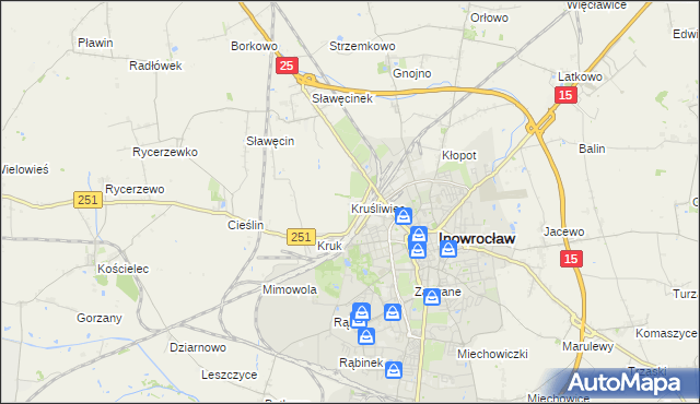 mapa Kruśliwiec, Kruśliwiec na mapie Targeo