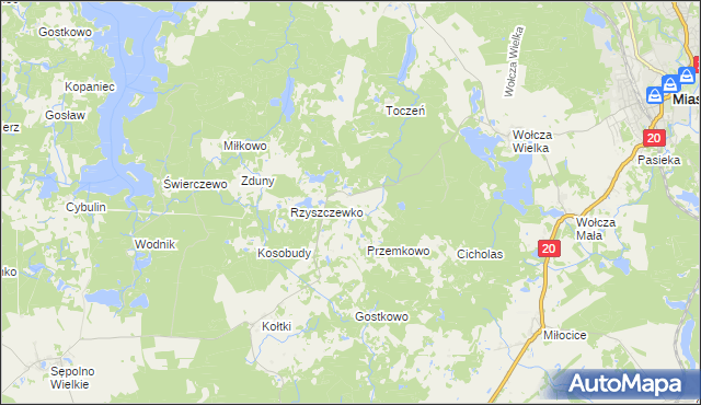 mapa Krzeszewo, Krzeszewo na mapie Targeo