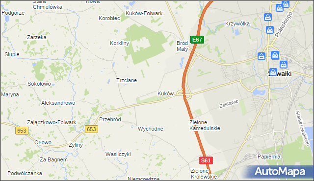 mapa Kuków gmina Suwałki, Kuków gmina Suwałki na mapie Targeo