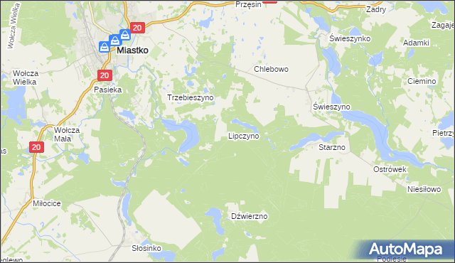 mapa Lipczyno, Lipczyno na mapie Targeo