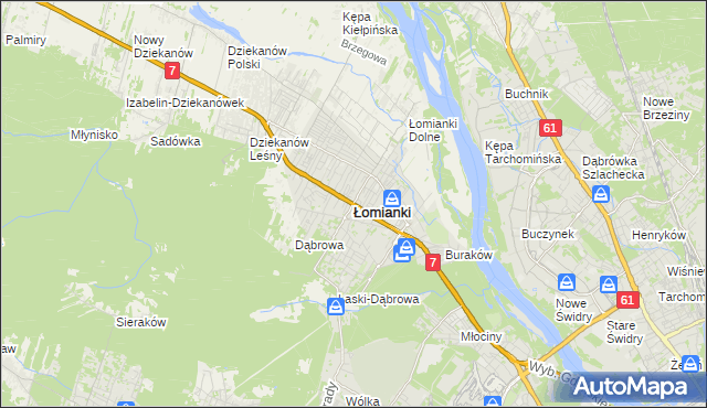 mapa Łomianki, Łomianki na mapie Targeo