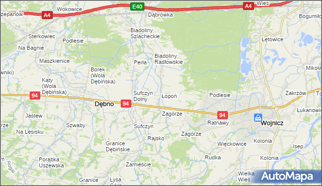 mapa Łopoń, Łopoń na mapie Targeo