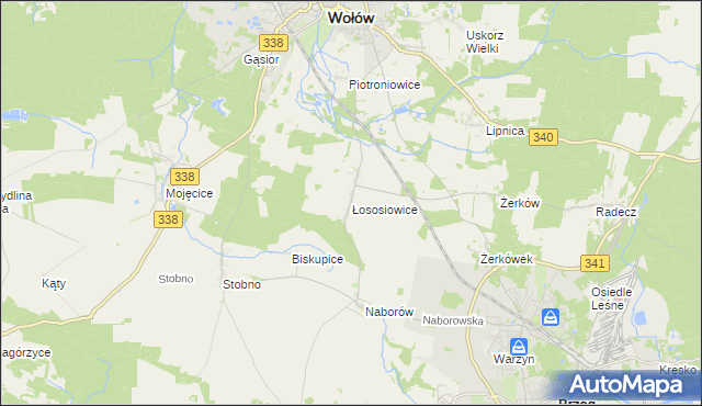 mapa Łososiowice, Łososiowice na mapie Targeo