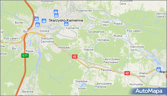 mapa Majków, Majków na mapie Targeo