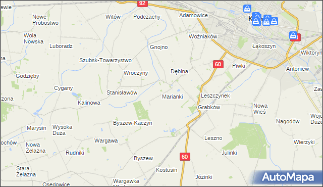 mapa Marianki gmina Kutno, Marianki gmina Kutno na mapie Targeo