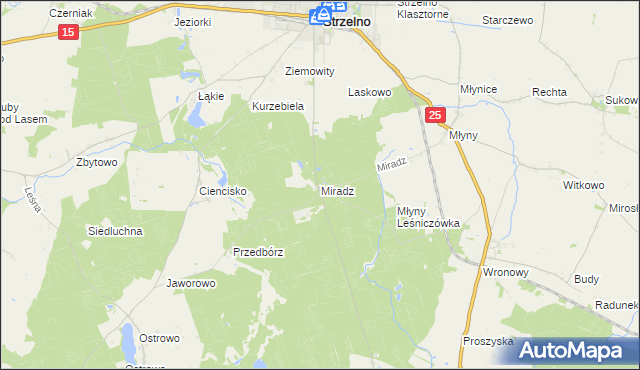 mapa Miradz, Miradz na mapie Targeo