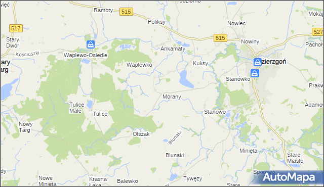 mapa Morany, Morany na mapie Targeo