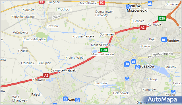 mapa Moszna-Parcela, Moszna-Parcela na mapie Targeo