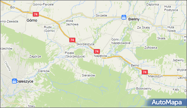 mapa Napęków, Napęków na mapie Targeo