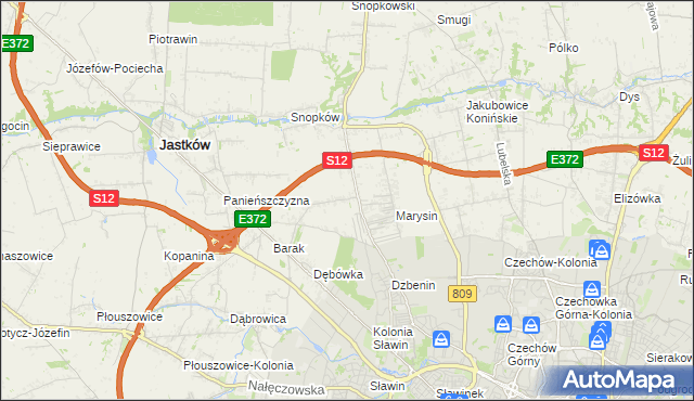 mapa Natalin gmina Jastków, Natalin gmina Jastków na mapie Targeo