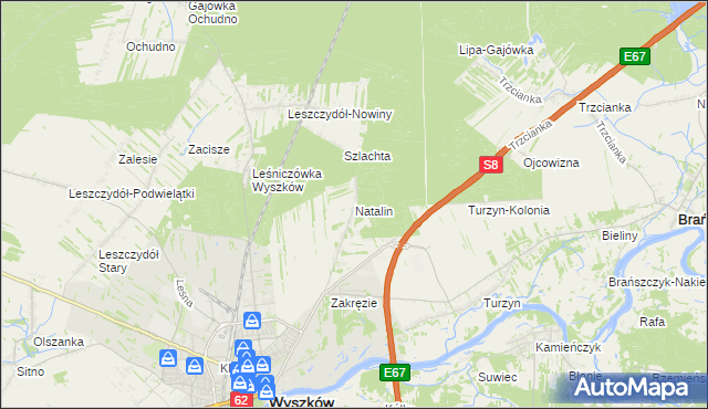 mapa Natalin gmina Wyszków, Natalin gmina Wyszków na mapie Targeo