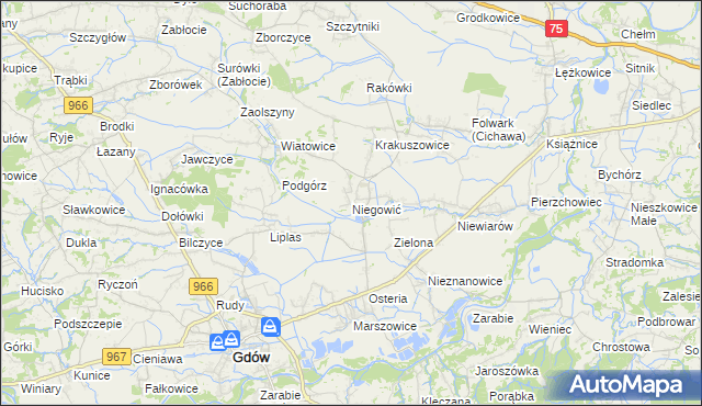 mapa Niegowić, Niegowić na mapie Targeo