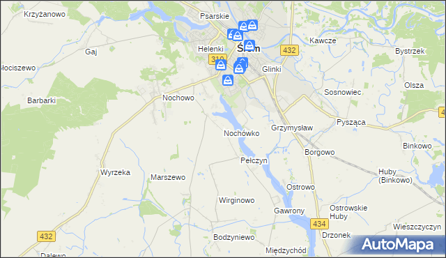 mapa Nochówko, Nochówko na mapie Targeo