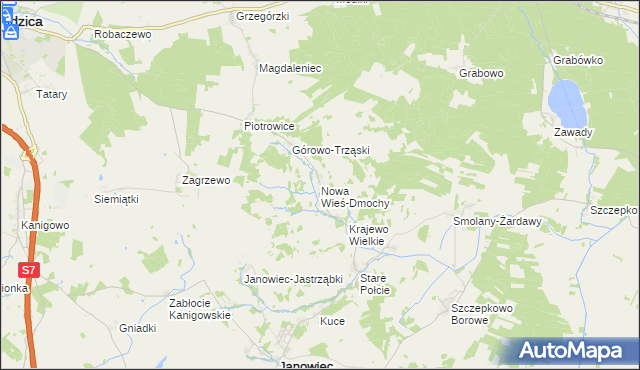 mapa Nowa Wieś-Dmochy, Nowa Wieś-Dmochy na mapie Targeo
