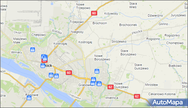 mapa Nowe Boryszewo, Nowe Boryszewo na mapie Targeo