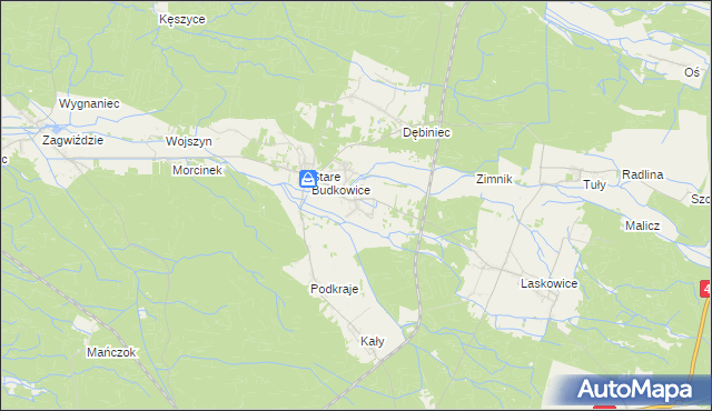 mapa Nowe Budkowice, Nowe Budkowice na mapie Targeo