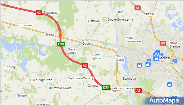 mapa Nowe Iganie, Nowe Iganie na mapie Targeo