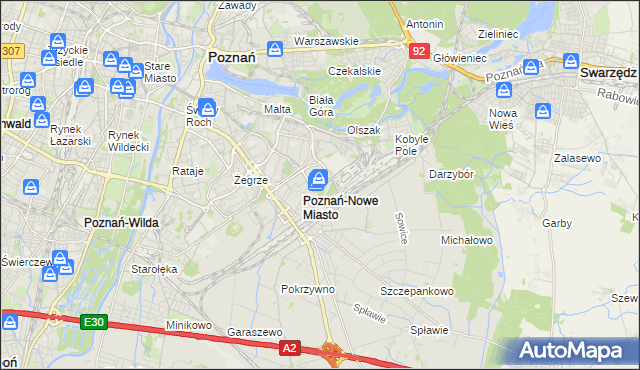 mapa Nowe Miasto gmina Poznań, Nowe Miasto gmina Poznań na mapie Targeo