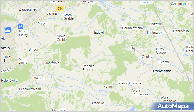 mapa Nowe Ręczaje, Nowe Ręczaje na mapie Targeo