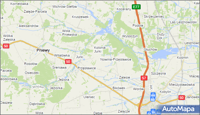 mapa Nowina-Przęsławice, Nowina-Przęsławice na mapie Targeo