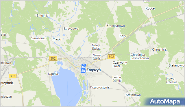 mapa Nowy Dwór gmina Zbąszyń, Nowy Dwór gmina Zbąszyń na mapie Targeo