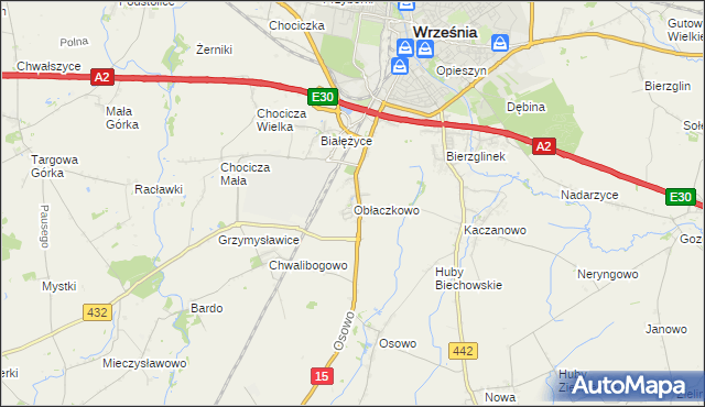 mapa Obłaczkowo, Obłaczkowo na mapie Targeo