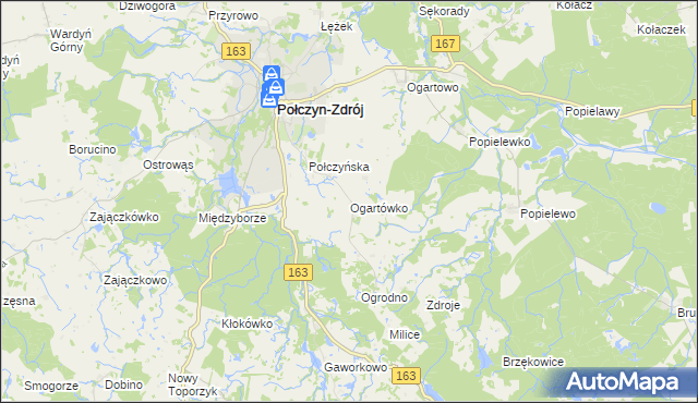 mapa Ogartówko, Ogartówko na mapie Targeo