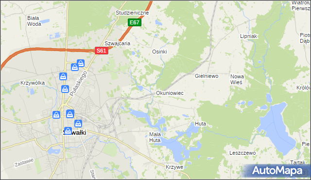 mapa Okuniowiec, Okuniowiec na mapie Targeo