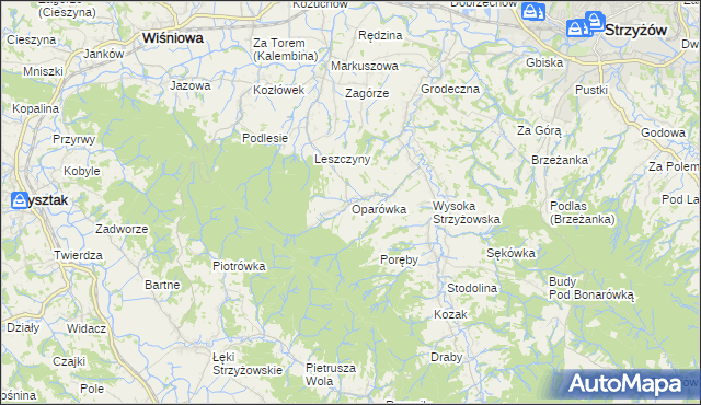 mapa Oparówka, Oparówka na mapie Targeo