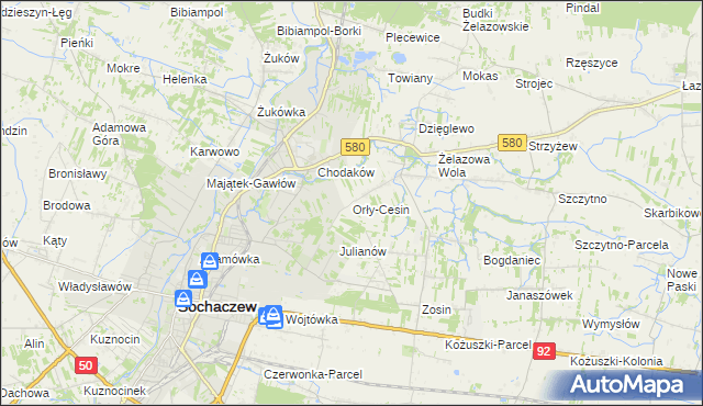 mapa Orły-Cesin, Orły-Cesin na mapie Targeo
