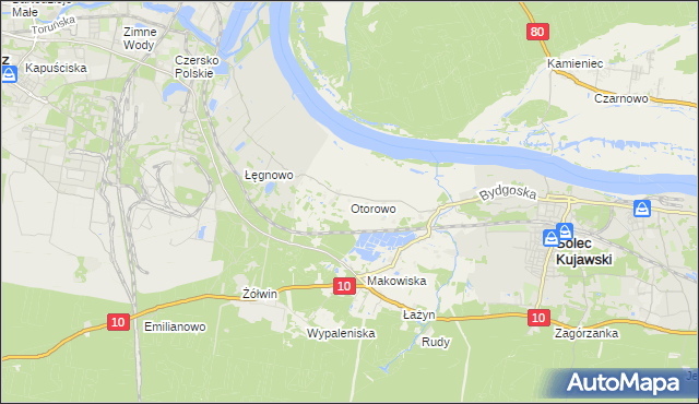 mapa Otorowo gmina Solec Kujawski, Otorowo gmina Solec Kujawski na mapie Targeo