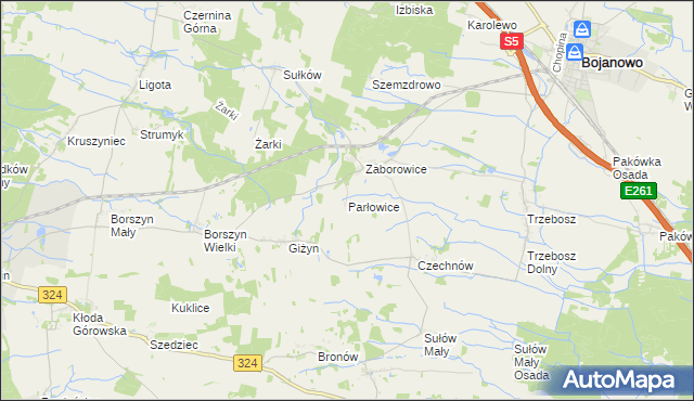 mapa Parłowice, Parłowice na mapie Targeo