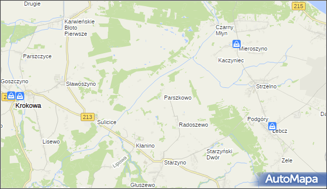 mapa Parszkowo, Parszkowo na mapie Targeo