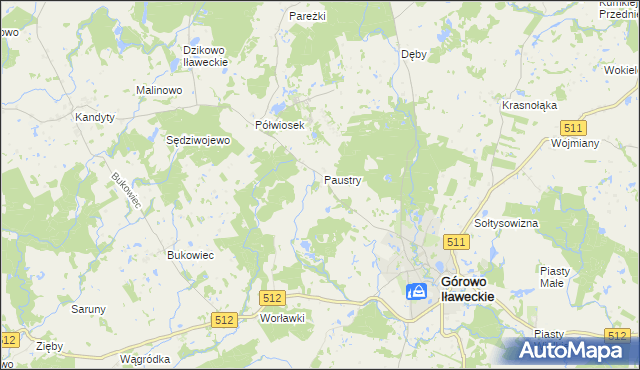 mapa Paustry Osada, Paustry Osada na mapie Targeo