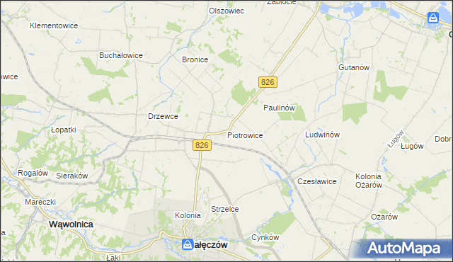 mapa Piotrowice gmina Nałęczów, Piotrowice gmina Nałęczów na mapie Targeo