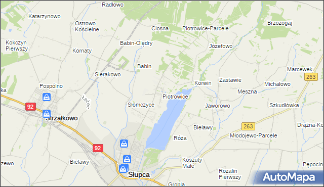 mapa Piotrowice gmina Słupca, Piotrowice gmina Słupca na mapie Targeo