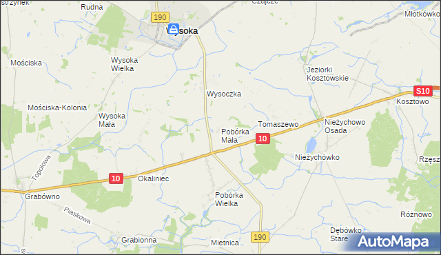 mapa Pobórka Mała, Pobórka Mała na mapie Targeo