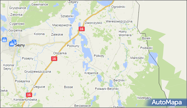 mapa Półkoty, Półkoty na mapie Targeo