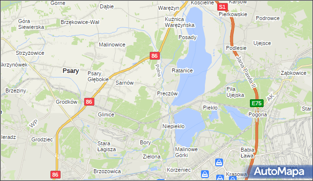 mapa Preczów, Preczów na mapie Targeo