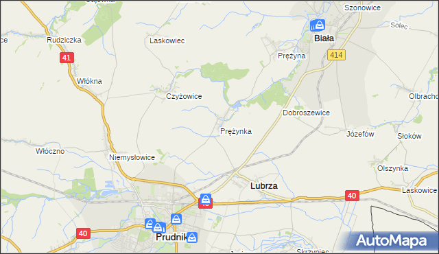 mapa Prężynka, Prężynka na mapie Targeo
