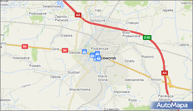 mapa Przeworsk, Przeworsk na mapie Targeo