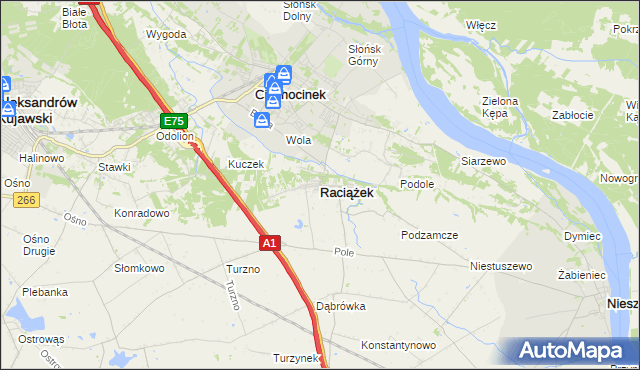 mapa Raciążek, Raciążek na mapie Targeo
