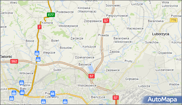 mapa Raciborowice gmina Michałowice, Raciborowice gmina Michałowice na mapie Targeo