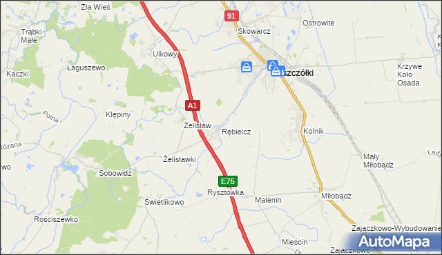 mapa Rębielcz, Rębielcz na mapie Targeo