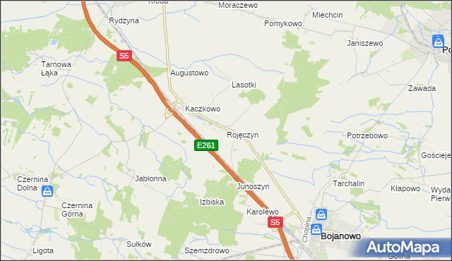 mapa Rojęczyn, Rojęczyn na mapie Targeo