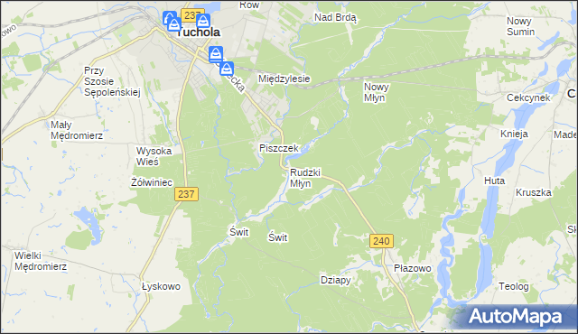 mapa Rudzki Młyn, Rudzki Młyn na mapie Targeo
