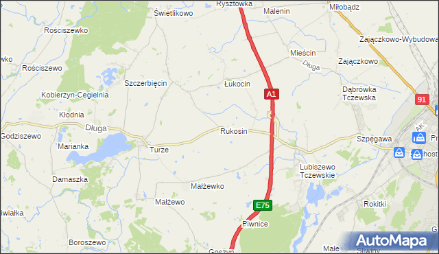 mapa Rukosin, Rukosin na mapie Targeo